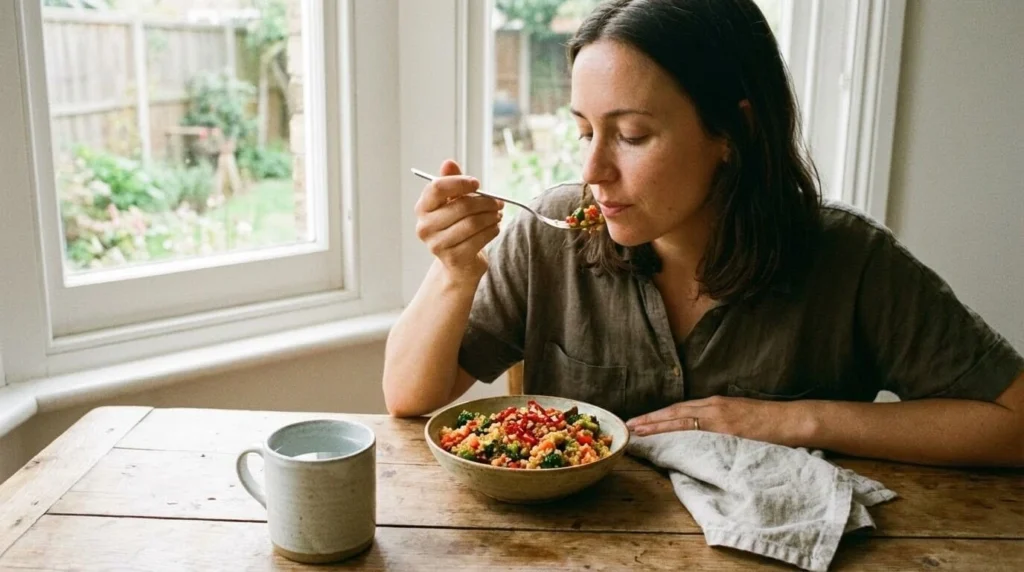 Alimentation épicée favorisant une prise alimentaire plus lente