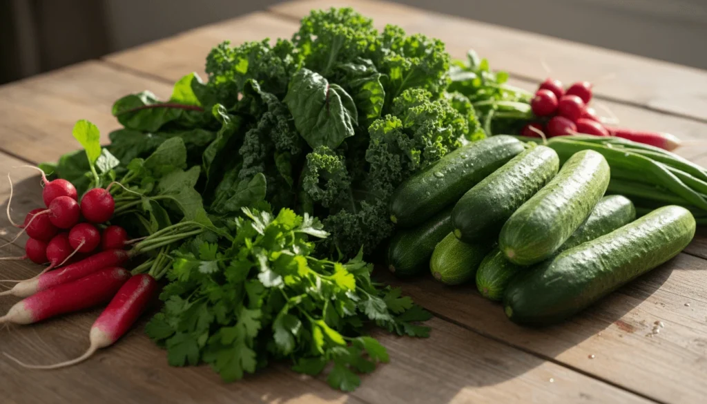 Légumes frais recommandés pour stabiliser la glycémie en cas de diabète ou prédiabète.