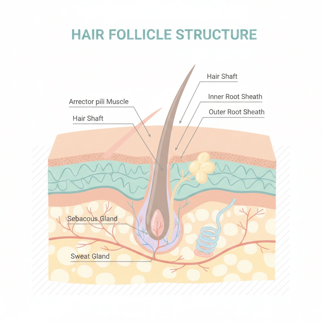 Structure du follicule pileux et rôle des vitamines dans la croissance capillaire